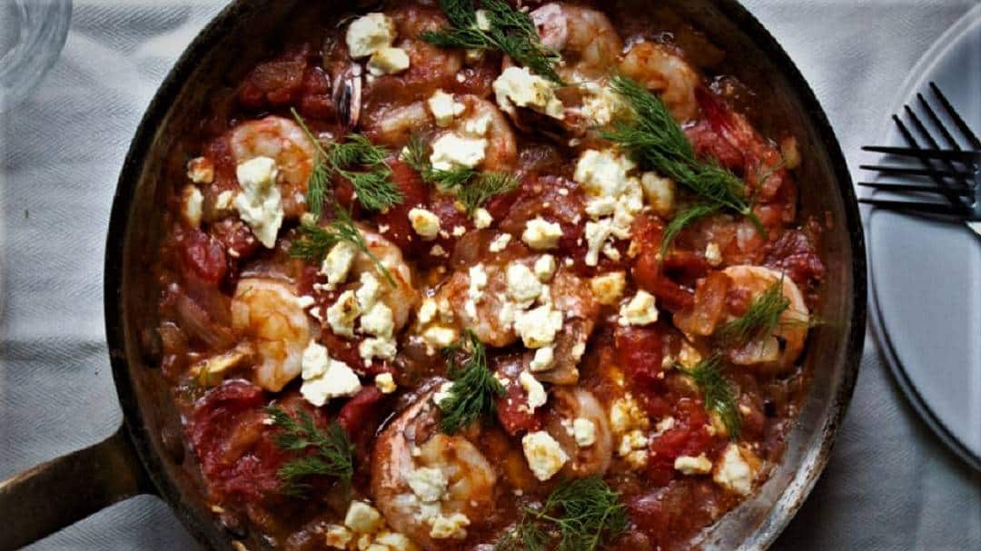 Garides Saganaki – Greek Shrimp and Feta