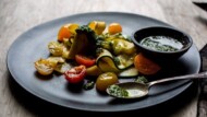 Summer Squash Ribbons with Heirloom Tomatoes